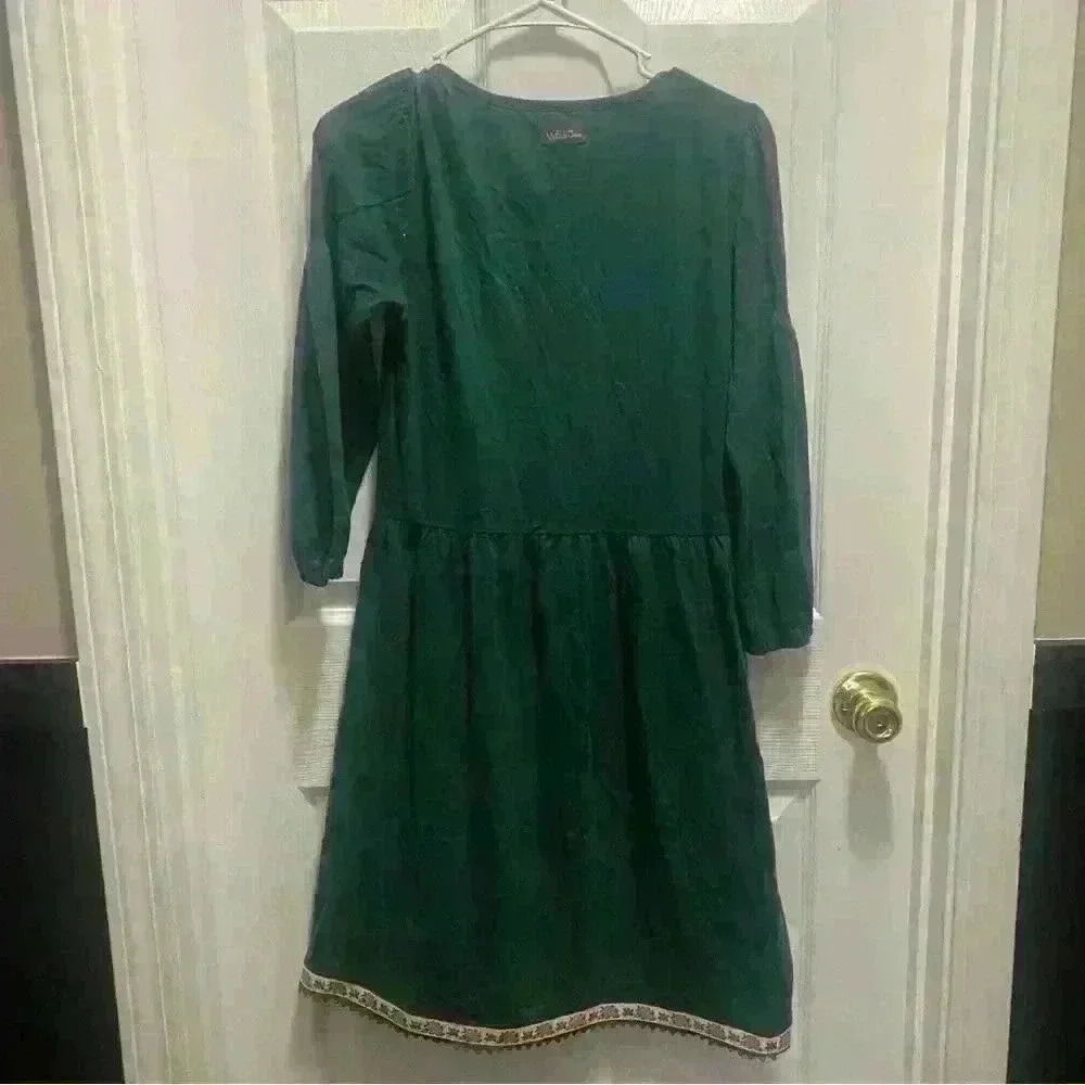 Matilda Jane Womens Dress Nadine Fancy Charlie Emerald Green Floral Trim  Size S - Picture 11 of 11